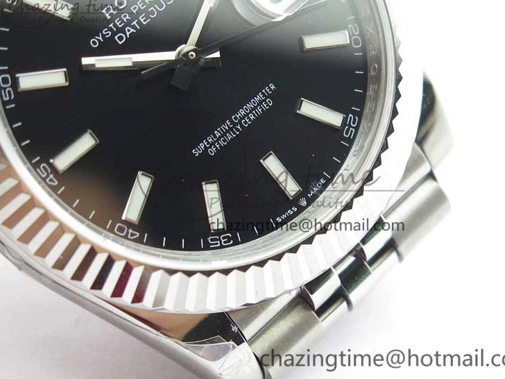 1229 DateJust 41MM 126334 904L SS VRF 1:1 Best Edition Black Dial Stick Markers on SS Jubilee Bracelet A Trendy 2901